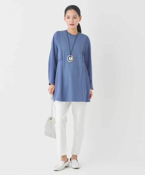 HIROKO BIS / ヒロコビス チュニック | 異素材切り替えチュニックプルオーバー | 詳細11