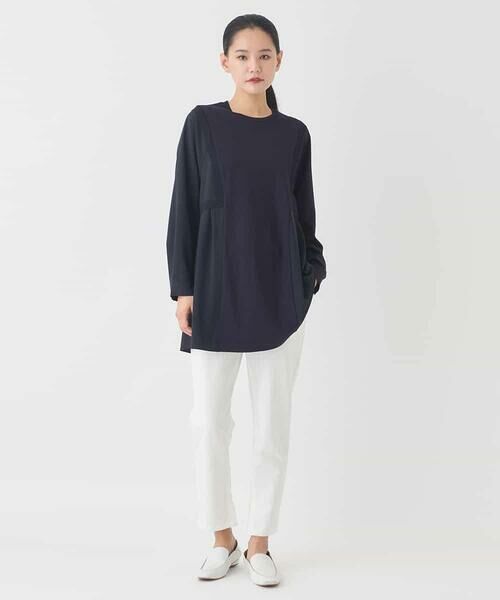 HIROKO BIS / ヒロコビス チュニック | 異素材切り替えチュニックプルオーバー | 詳細12