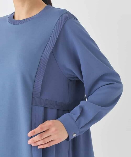 HIROKO BIS / ヒロコビス チュニック | 異素材切り替えチュニックプルオーバー | 詳細4