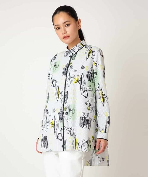 HIROKO BIS / ヒロコビス シャツ・ブラウス | POPプリントストライプブラウス | 詳細9