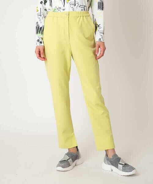 HIROKO BIS / ヒロコビス チノ・ワークパンツ | サイドベンツストレッチクロップドパンツ（イエロー）