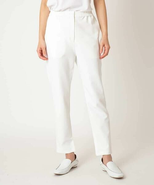 HIROKO BIS / ヒロコビス チノ・ワークパンツ | サイドベンツストレッチクロップドパンツ（ホワイト）