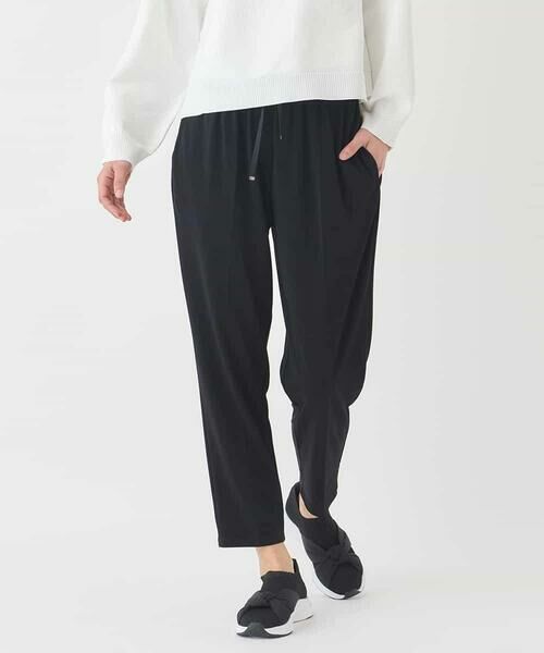 HIROKO BIS / ヒロコビス ショート・ハーフ・半端丈パンツ | テーパードイージーパンツ（ブラック）