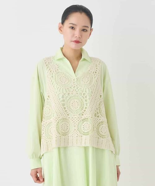 HIROKO BIS / ヒロコビス ベスト | ケミカルレースジレ（ベージュ）