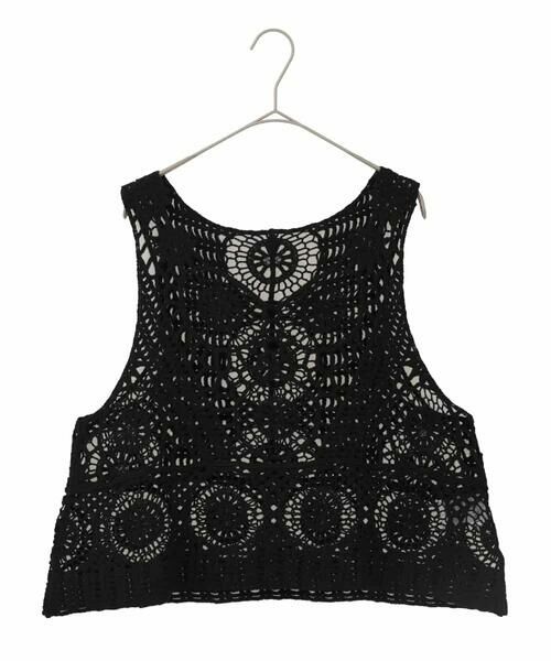 HIROKO BIS / ヒロコビス ベスト | ケミカルレースジレ（ブラック）