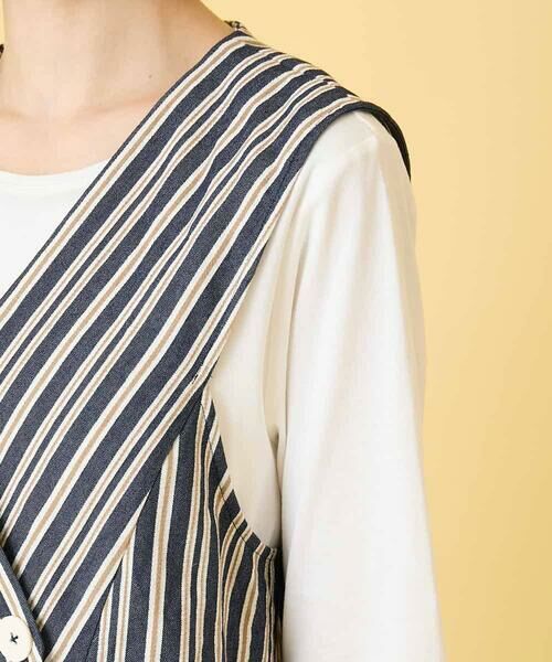 HIROKO BIS / ヒロコビス ベスト | ストライプショートジレ | 詳細5