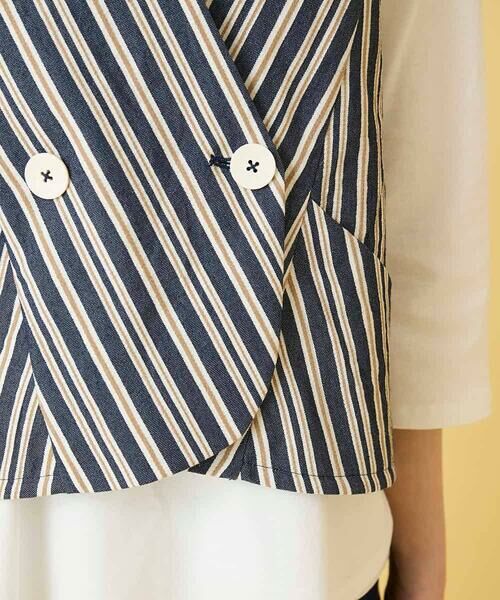 HIROKO BIS / ヒロコビス ベスト | ストライプショートジレ | 詳細8