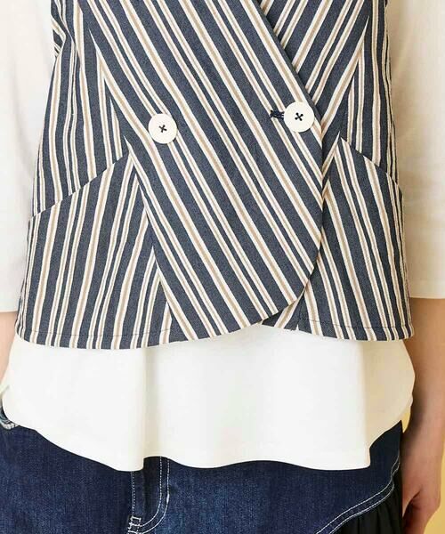 HIROKO BIS / ヒロコビス ベスト | ストライプショートジレ | 詳細9