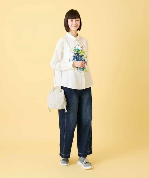 HIROKO BIS / ヒロコビス シャツ・ブラウス | ドローイングフラワーブラウス | 詳細12