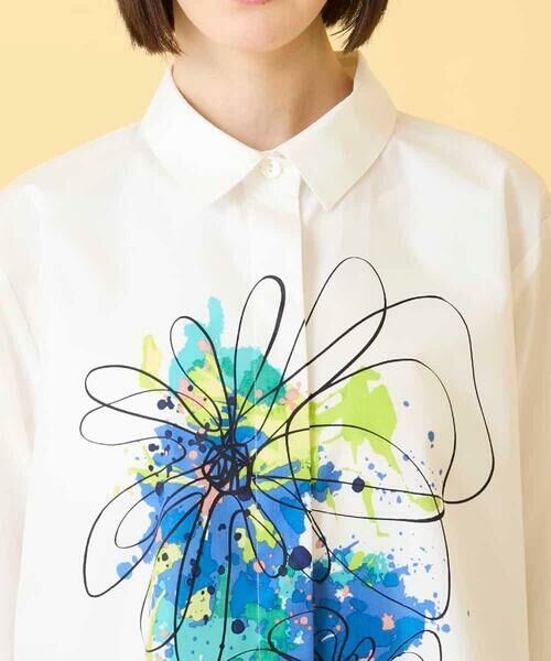 HIROKO BIS / ヒロコビス シャツ・ブラウス | ドローイングフラワーブラウス | 詳細3
