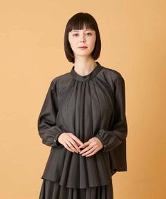 HIROKO BIS / ヒロコビス シャツ・ブラウス | スタンドカラーかまぼこプリーツブラウス