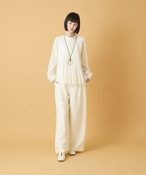 HIROKO BIS / ヒロコビス シャツ・ブラウス | スタンドカラーかまぼこプリーツブラウス | 詳細6