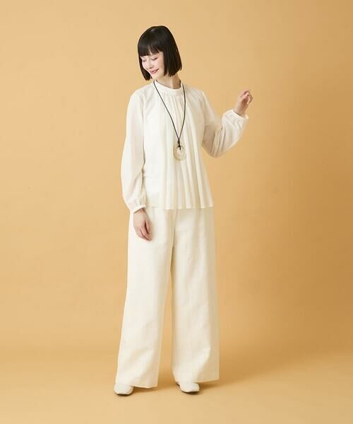 HIROKO BIS / ヒロコビス シャツ・ブラウス | スタンドカラーかまぼこプリーツブラウス | 詳細7