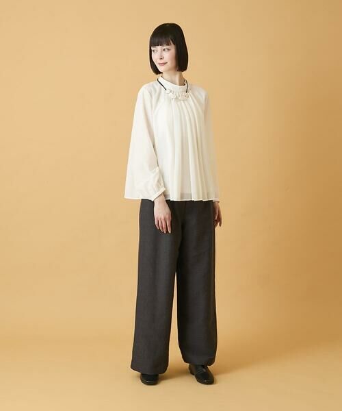 HIROKO BIS / ヒロコビス シャツ・ブラウス | スタンドカラーかまぼこプリーツブラウス | 詳細8