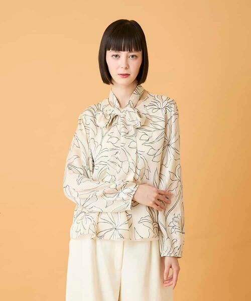 HIROKO BIS / ヒロコビス シャツ・ブラウス | ボタニカルモチーフプルオーバーブラウス | 詳細1