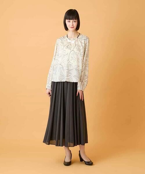 HIROKO BIS / ヒロコビス シャツ・ブラウス | ボタニカルモチーフプルオーバーブラウス | 詳細17