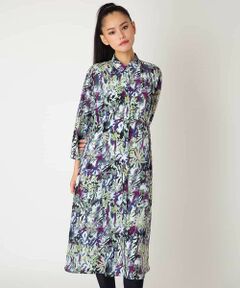 HIROKO BIS / ヒロコビス ロング・マキシ丈ワンピース | フラワープリントシャツカラーワンピース