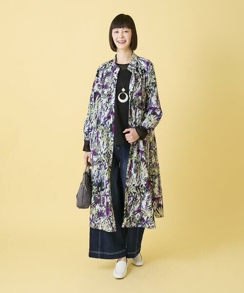 HIROKO BIS / ヒロコビス ロング・マキシ丈ワンピース | フラワープリントシャツカラーワンピース | 詳細12