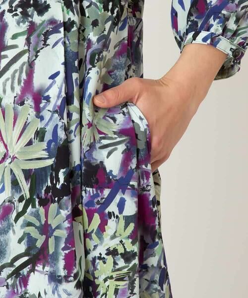 HIROKO BIS / ヒロコビス ロング・マキシ丈ワンピース | フラワープリントシャツカラーワンピース | 詳細4