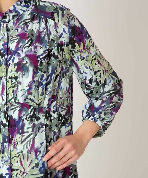 HIROKO BIS / ヒロコビス ロング・マキシ丈ワンピース | フラワープリントシャツカラーワンピース | 詳細5