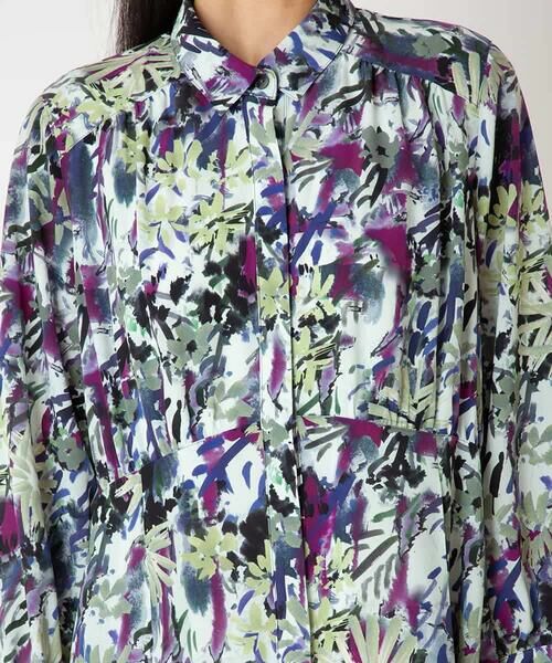 HIROKO BIS / ヒロコビス ロング・マキシ丈ワンピース | フラワープリントシャツカラーワンピース | 詳細7