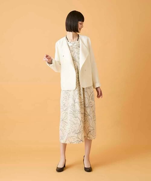 HIROKO BIS / ヒロコビス ロング・マキシ丈ワンピース | ボタニカルモチーフピンタックワンピース | 詳細14