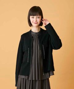 HIROKO BIS / ヒロコビス カーディガン・ボレロ | ステッチアクセントミラノリブカーディガン