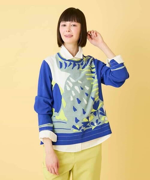 HIROKO BIS / ヒロコビス ニット・セーター | アーティスティックジャガードニットプルオーバー | 詳細8