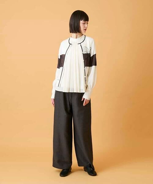 HIROKO BIS / ヒロコビス カーディガン・ボレロ | 花刺繍ブロッキングデザインカーディガン | 詳細12