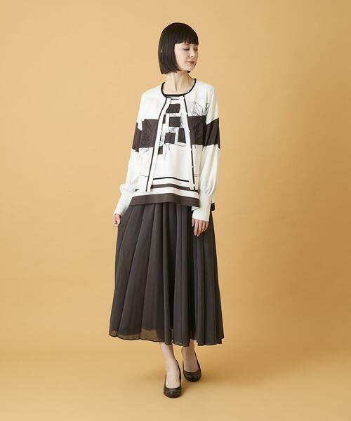 HIROKO BIS / ヒロコビス カーディガン・ボレロ | 花刺繍ブロッキングデザインカーディガン | 詳細14