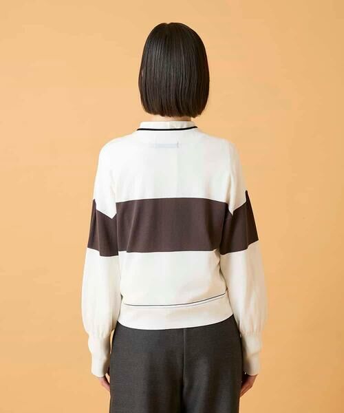 HIROKO BIS / ヒロコビス カーディガン・ボレロ | 花刺繍ブロッキングデザインカーディガン | 詳細3