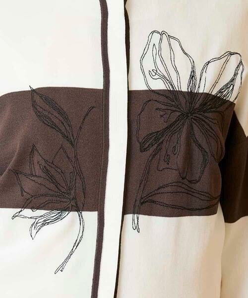 HIROKO BIS / ヒロコビス カーディガン・ボレロ | 花刺繍ブロッキングデザインカーディガン | 詳細9