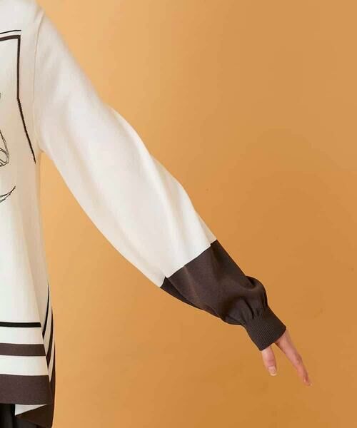 HIROKO BIS / ヒロコビス カットソー | 花刺繍フレーム配色デザインプルオーバー | 詳細6