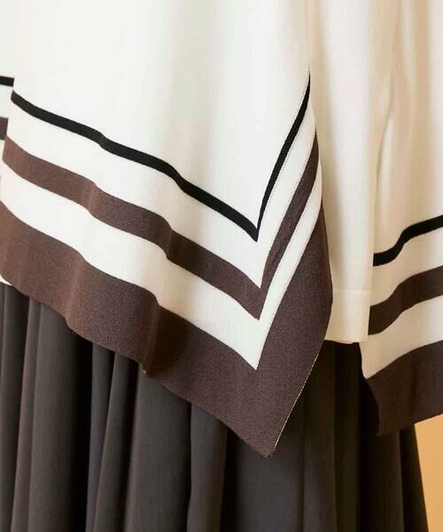 HIROKO BIS / ヒロコビス カットソー | 花刺繍フレーム配色デザインプルオーバー | 詳細7