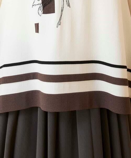 HIROKO BIS / ヒロコビス カットソー | 花刺繍フレーム配色デザインプルオーバー | 詳細8