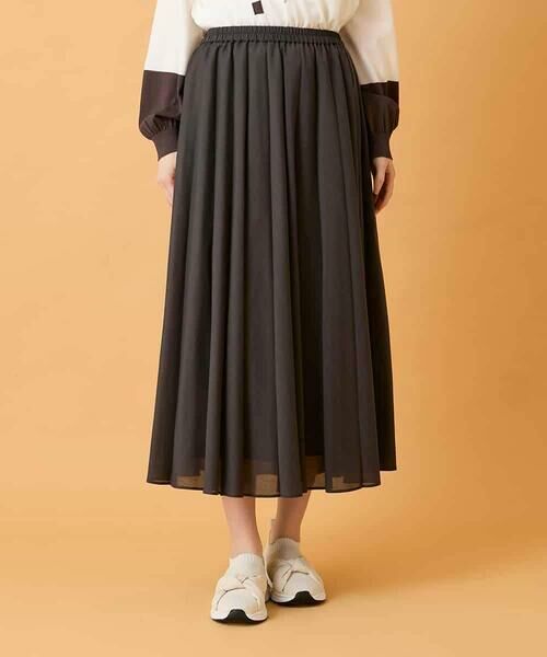 HIROKO BIS / ヒロコビス ロング・マキシ丈スカート | かまぼこプリーツスカート（ダークグレー）