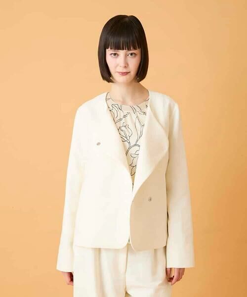 HIROKO BIS / ヒロコビス ノーカラージャケット | ジャカードノーカラージャケット | 詳細10