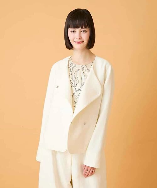 HIROKO BIS / ヒロコビス ノーカラージャケット | ジャカードノーカラージャケット | 詳細12