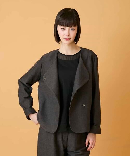 HIROKO BIS / ヒロコビス ノーカラージャケット | ジャカードノーカラージャケット | 詳細16