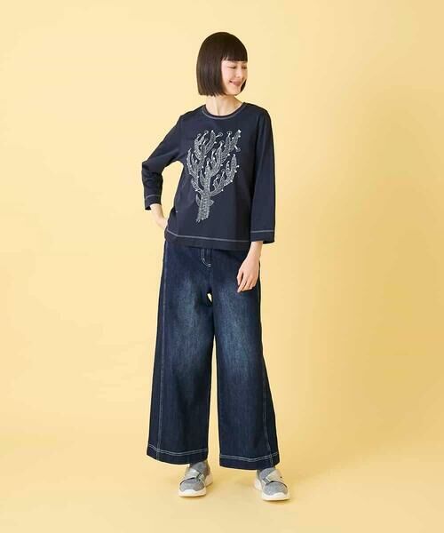 HIROKO BIS / ヒロコビス カットソー | サボテン刺繍コットンTシャツ | 詳細15