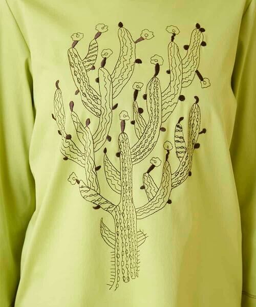 HIROKO BIS / ヒロコビス カットソー | サボテン刺繍コットンTシャツ | 詳細4