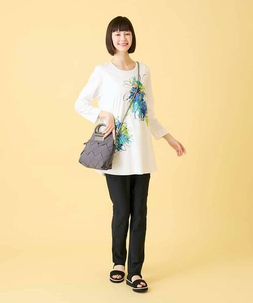 HIROKO BIS / ヒロコビス チュニック | ドローイングフラワーチュニックカットソー | 詳細11