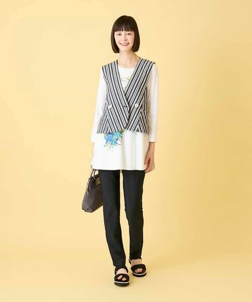 HIROKO BIS / ヒロコビス チュニック | ドローイングフラワーチュニックカットソー | 詳細14