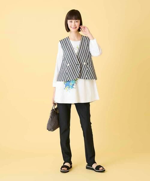 HIROKO BIS / ヒロコビス チュニック | ドローイングフラワーチュニックカットソー | 詳細15