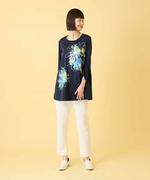 HIROKO BIS / ヒロコビス チュニック | ドローイングフラワーチュニックカットソー | 詳細20