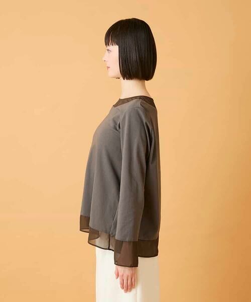 HIROKO BIS / ヒロコビス カットソー | 異素材ドッキングカットソー | 詳細1