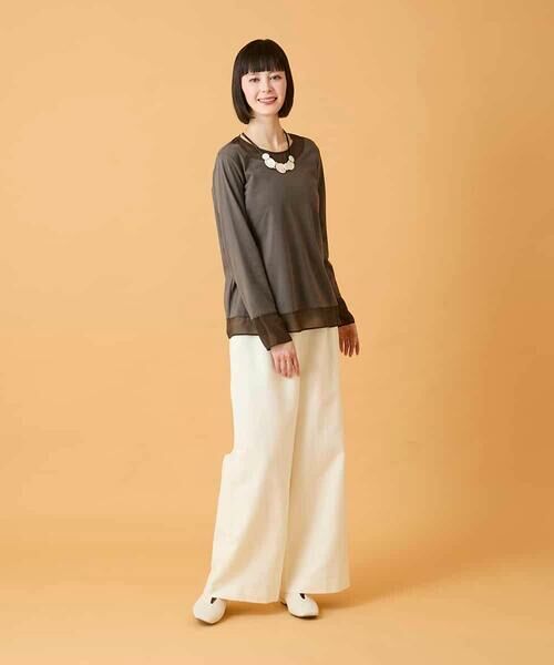 HIROKO BIS / ヒロコビス カットソー | 異素材ドッキングカットソー | 詳細10