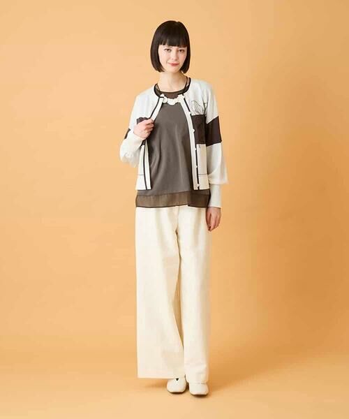 HIROKO BIS / ヒロコビス カットソー | 異素材ドッキングカットソー | 詳細11