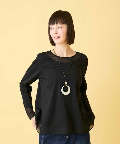 HIROKO BIS / ヒロコビス カットソー | 異素材ドッキングカットソー | 詳細13