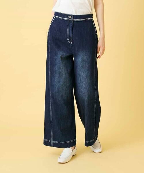 HIROKO BIS / ヒロコビス その他パンツ | ステッチポイントストレッチデニムパンツ | 詳細11